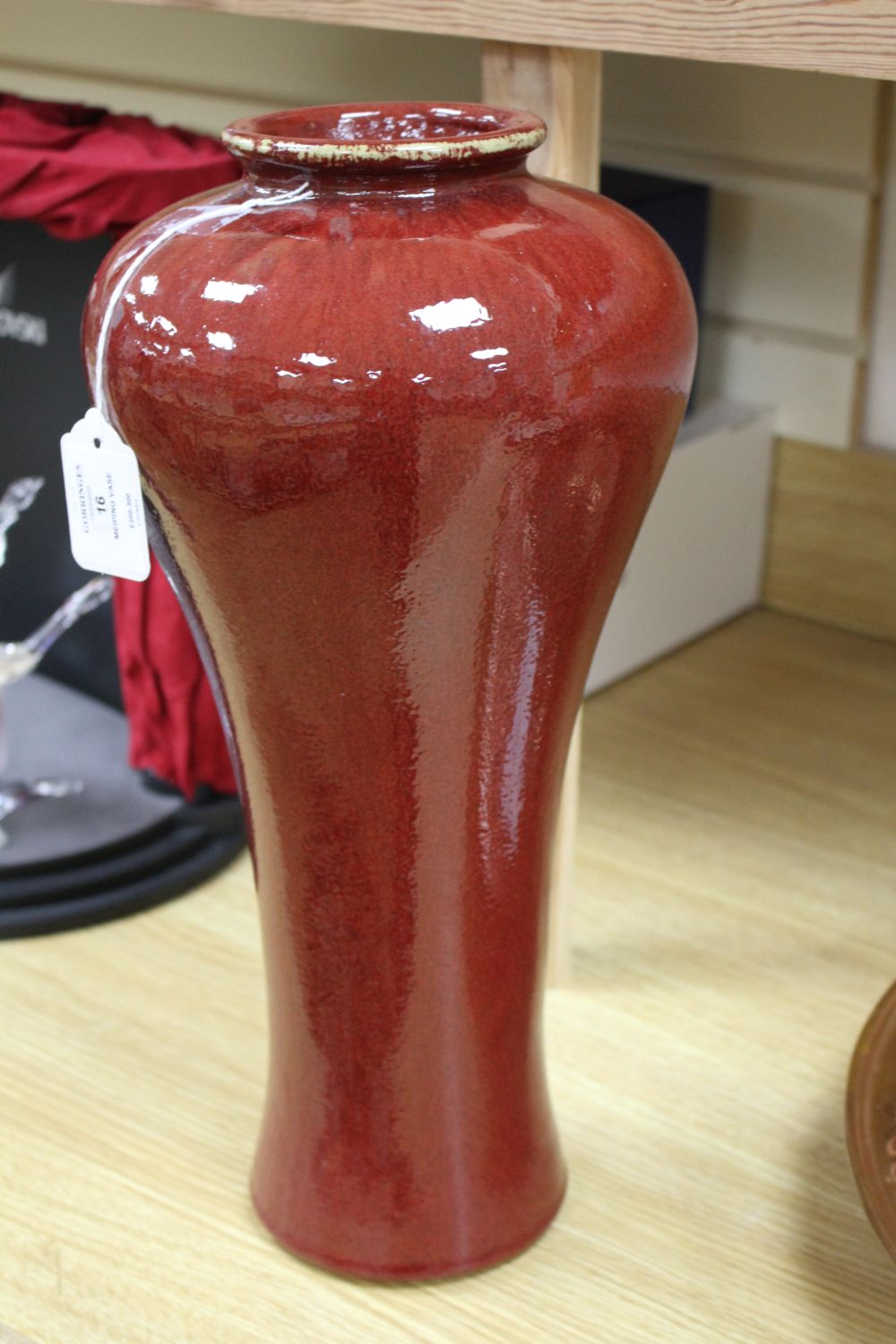 A Chinese sang de boeuf Meiping vase height 43cm